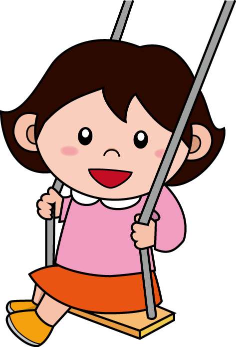 幼児1No20ブランコをしながらこちらを見ている女の子イラスト