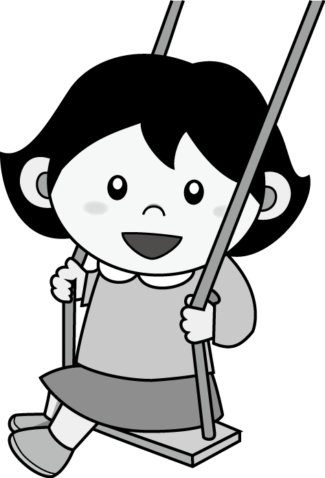 幼児1No20ブランコをしながらこちらを見ている女の子イラスト