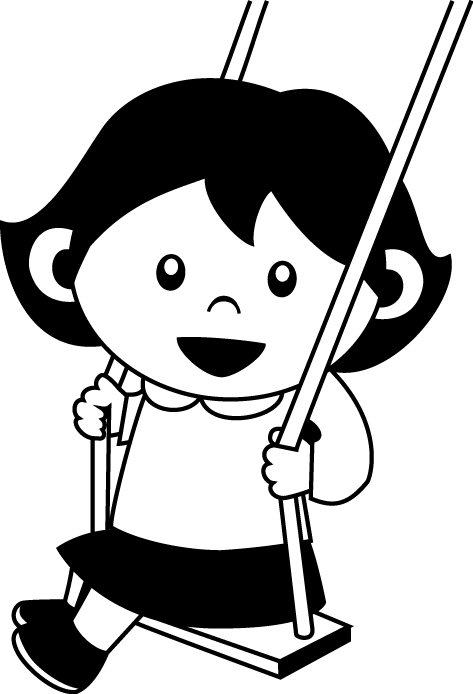 幼児1No20ブランコをしながらこちらを見ている女の子イラスト