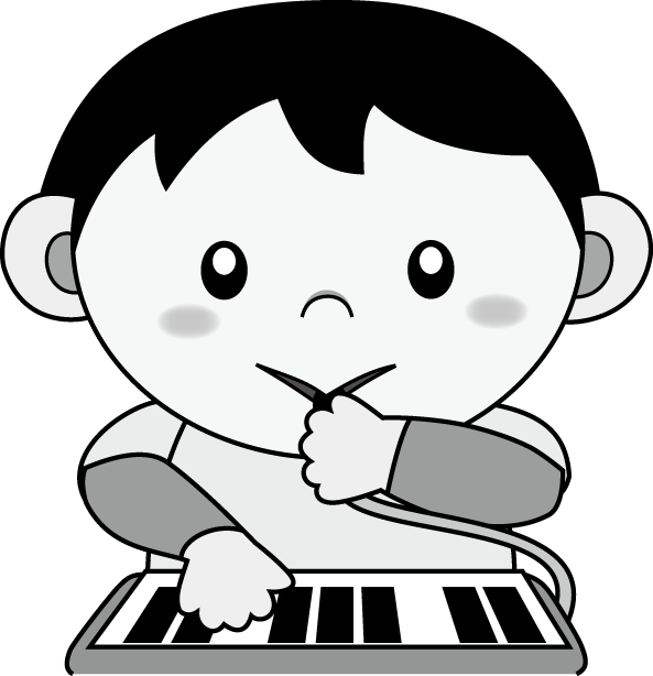 幼児2No03鍵盤ハーモニカを演奏する男の子イラスト