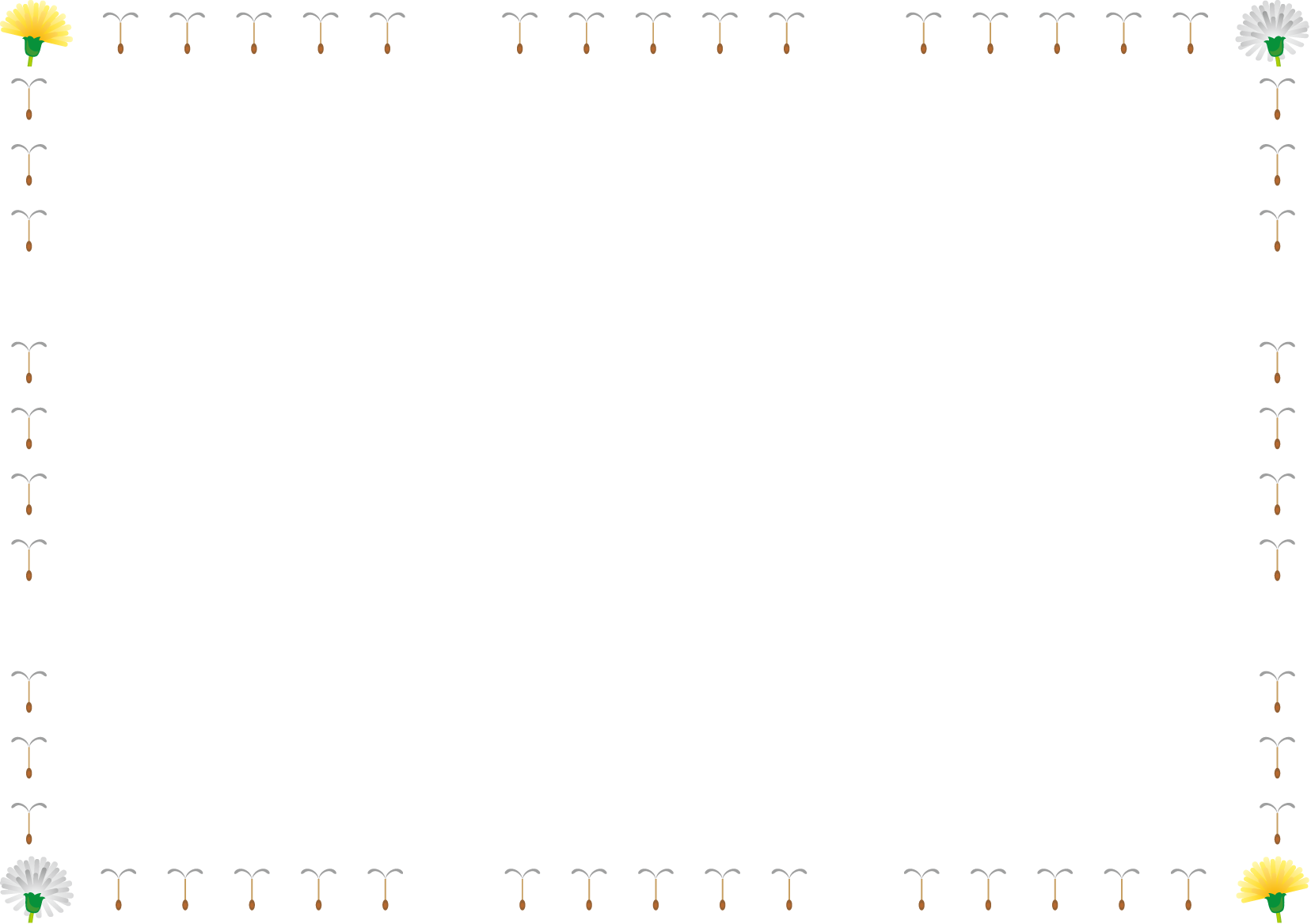 春の花の飾り枠06-タンポポイラスト