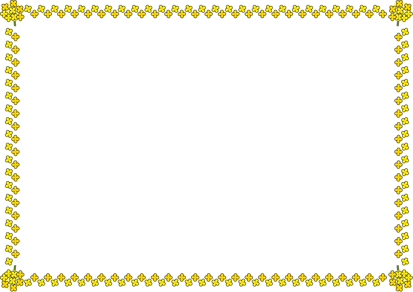 春の花の飾り枠07-菜の花イラスト