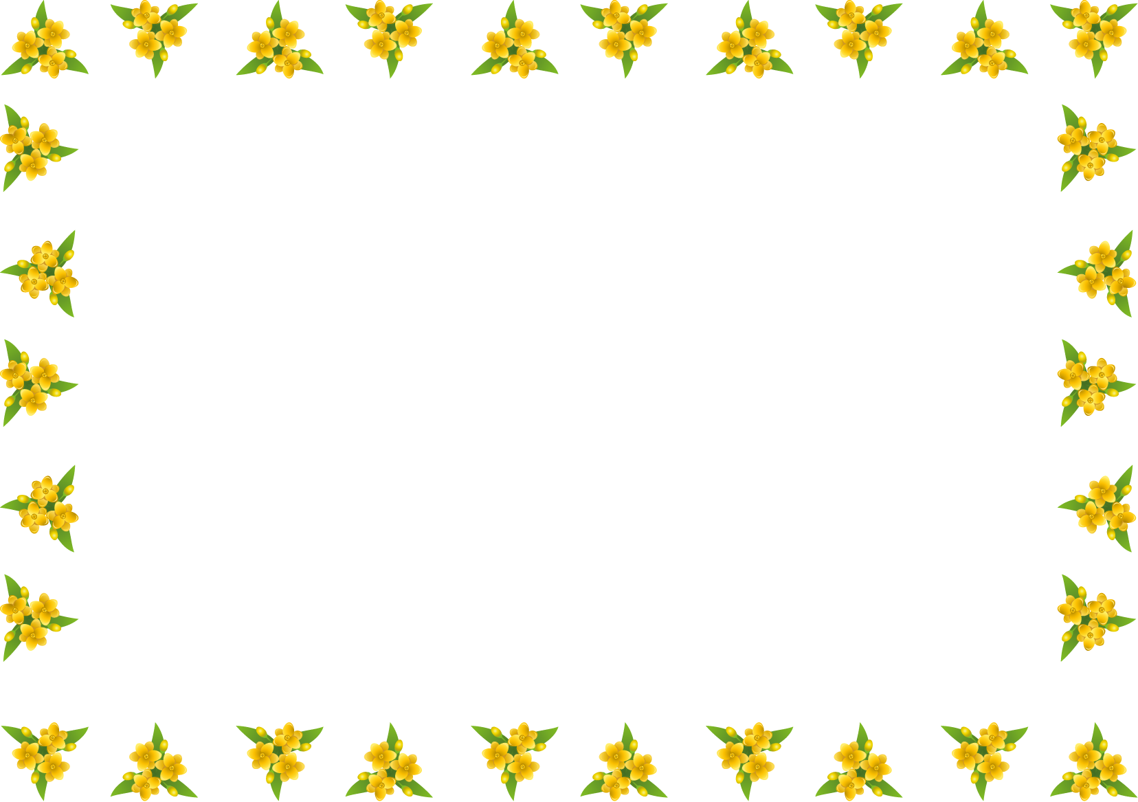 春の花の飾り枠13-フリージアイラスト