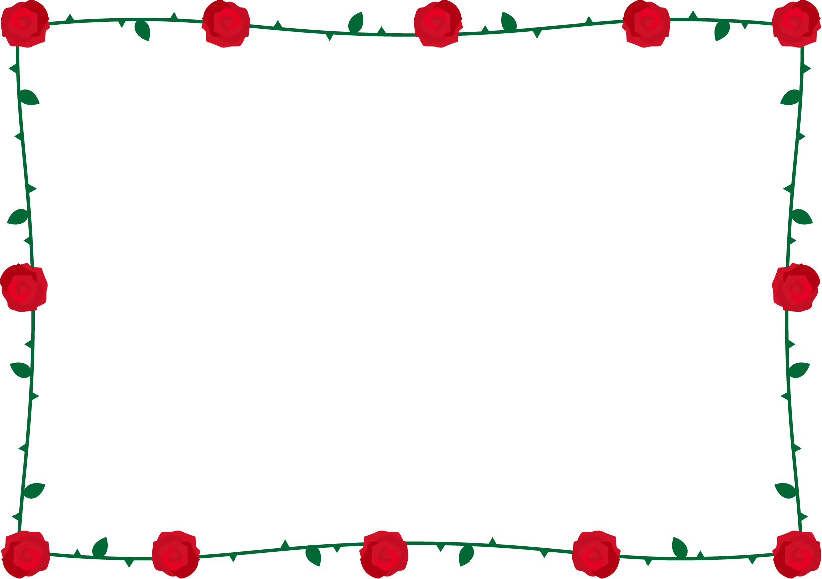 春の花の飾り枠18-バライラスト