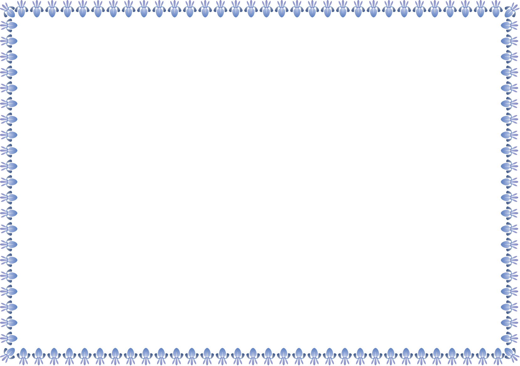 春の花の飾り枠20-カキツバタイラスト