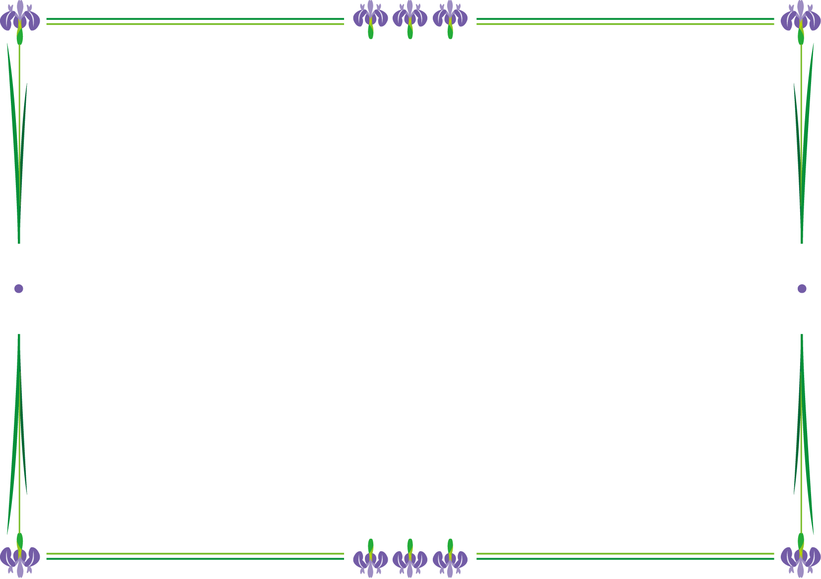 春の花の飾り枠21-カキツバタイラスト