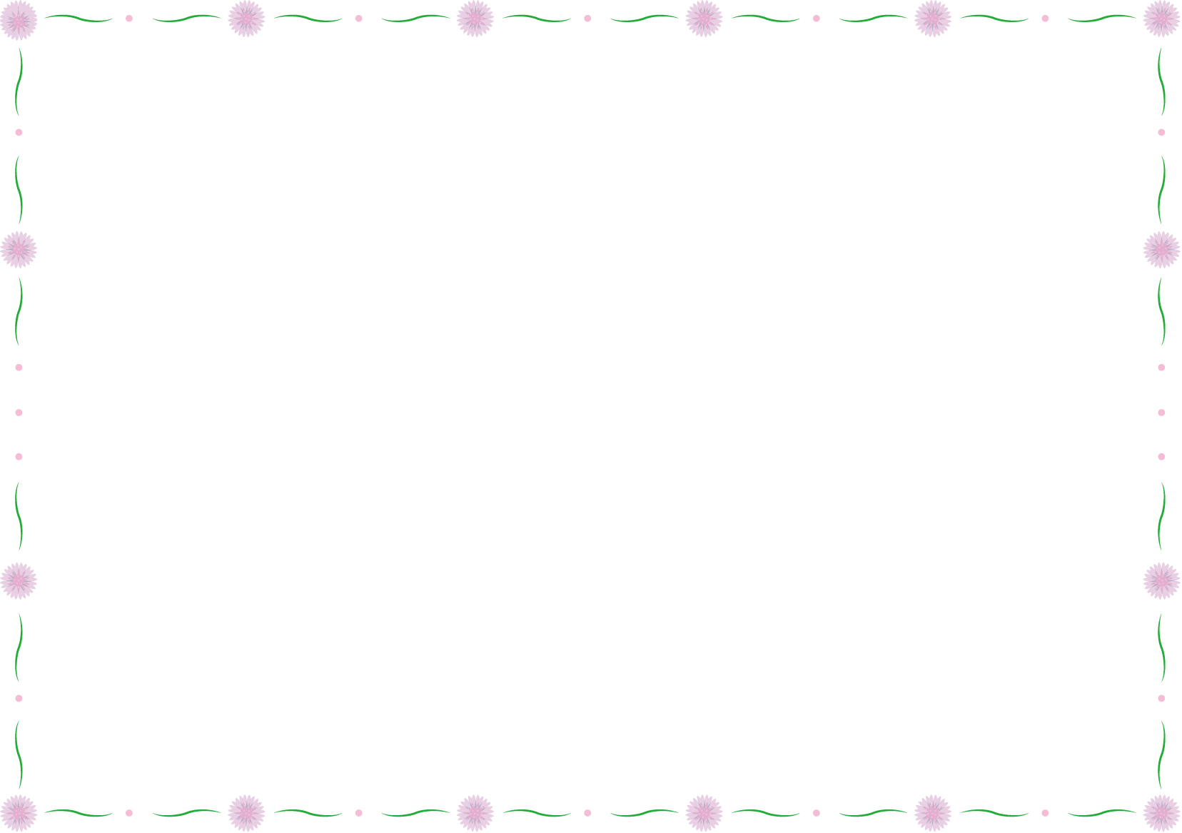 春の花の飾り枠23-ヤグルマギクイラスト