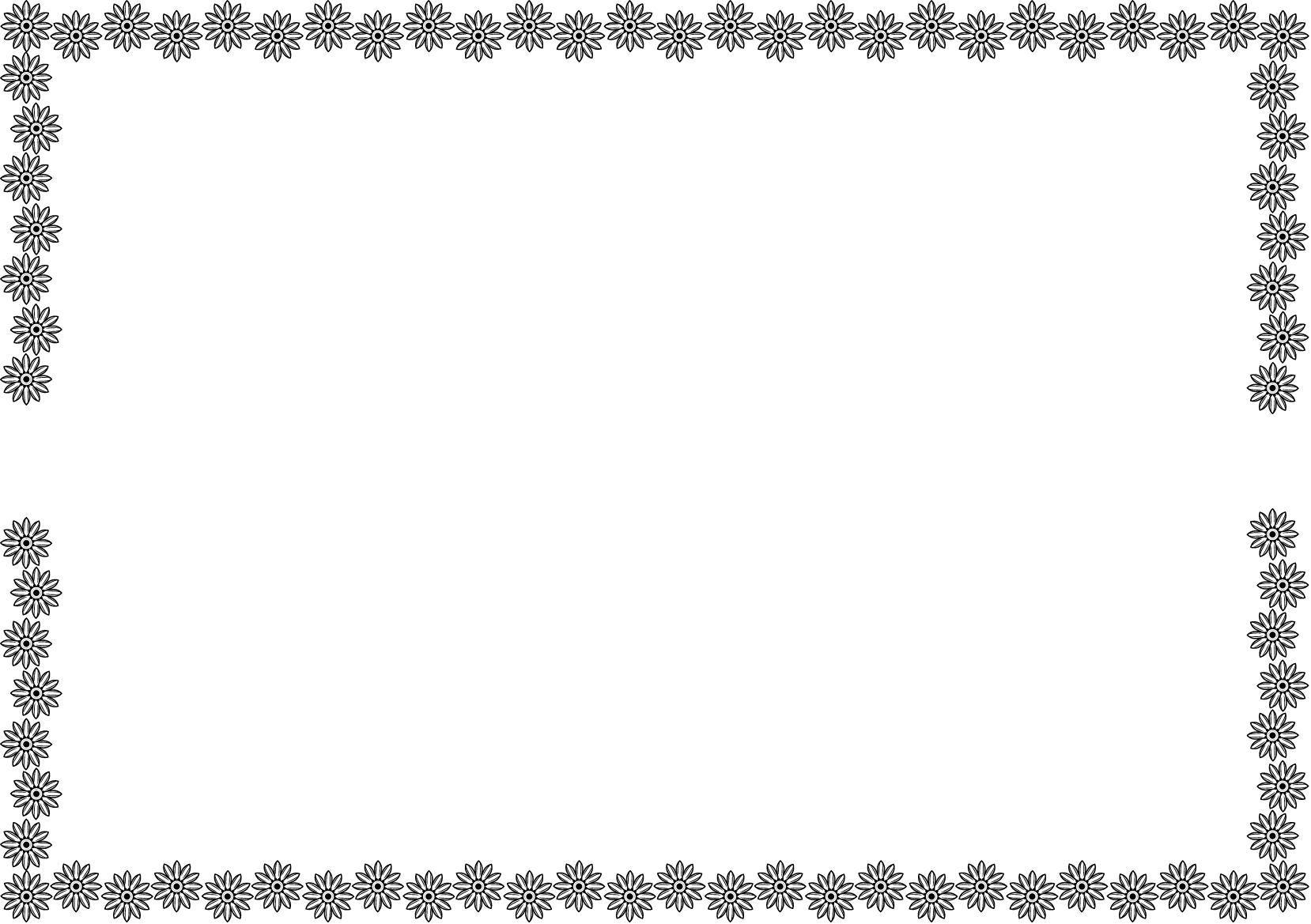 春の花の飾り枠02-ジャノメ菊イラスト