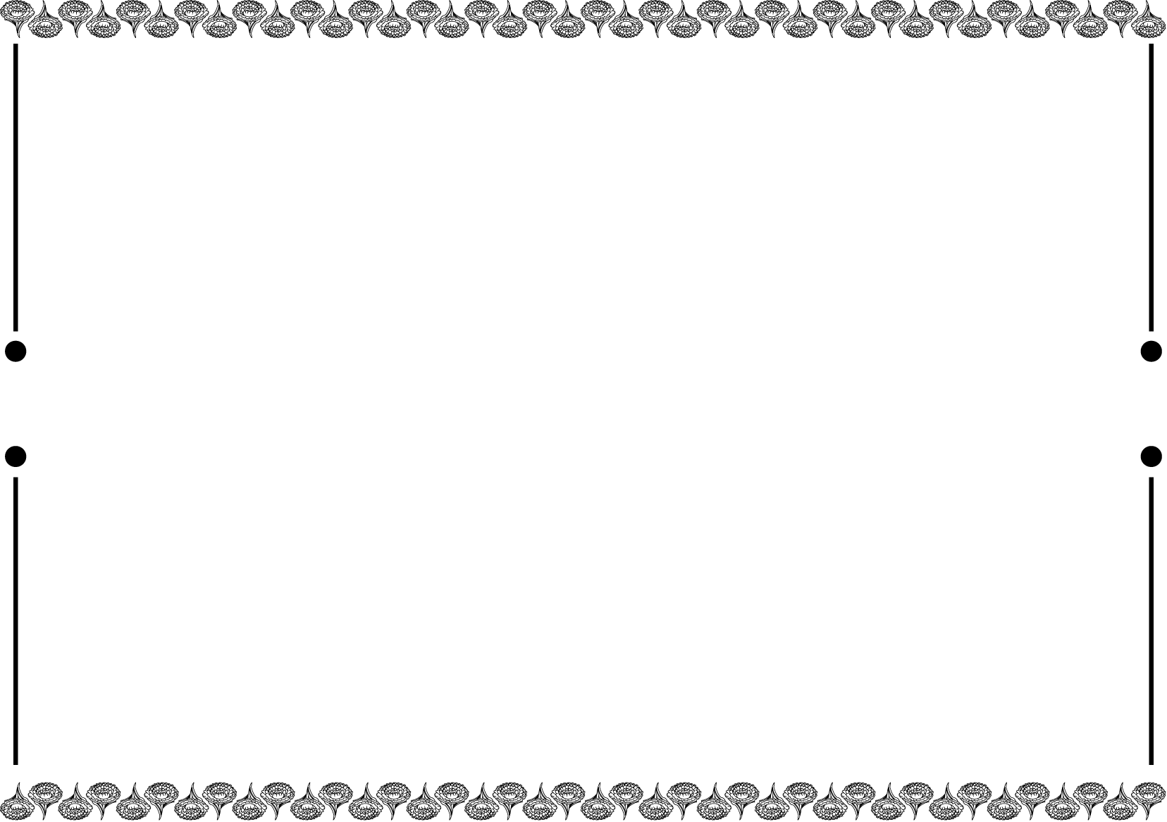 春の花の飾り枠03-キンセンカイラスト