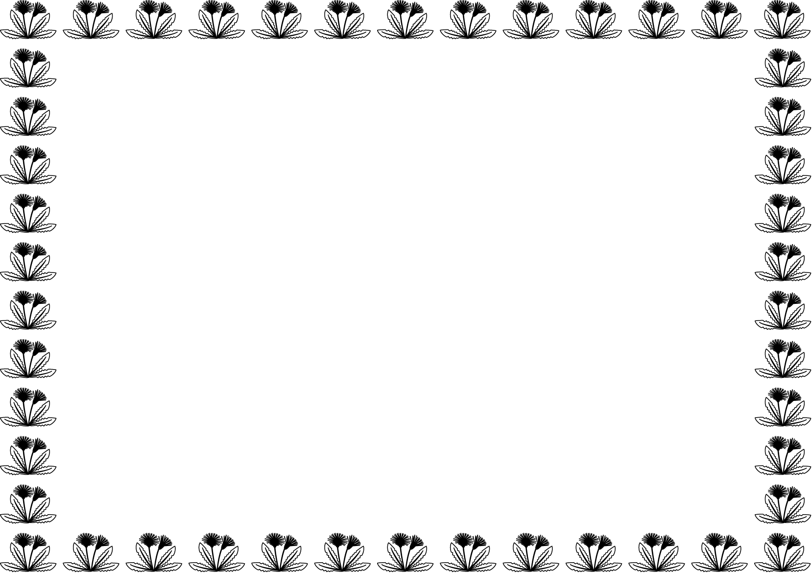 春の花の飾り枠05-タンポポイラスト