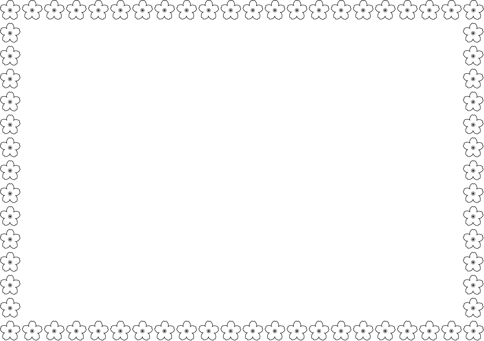 春の花の飾り枠09-桜イラスト