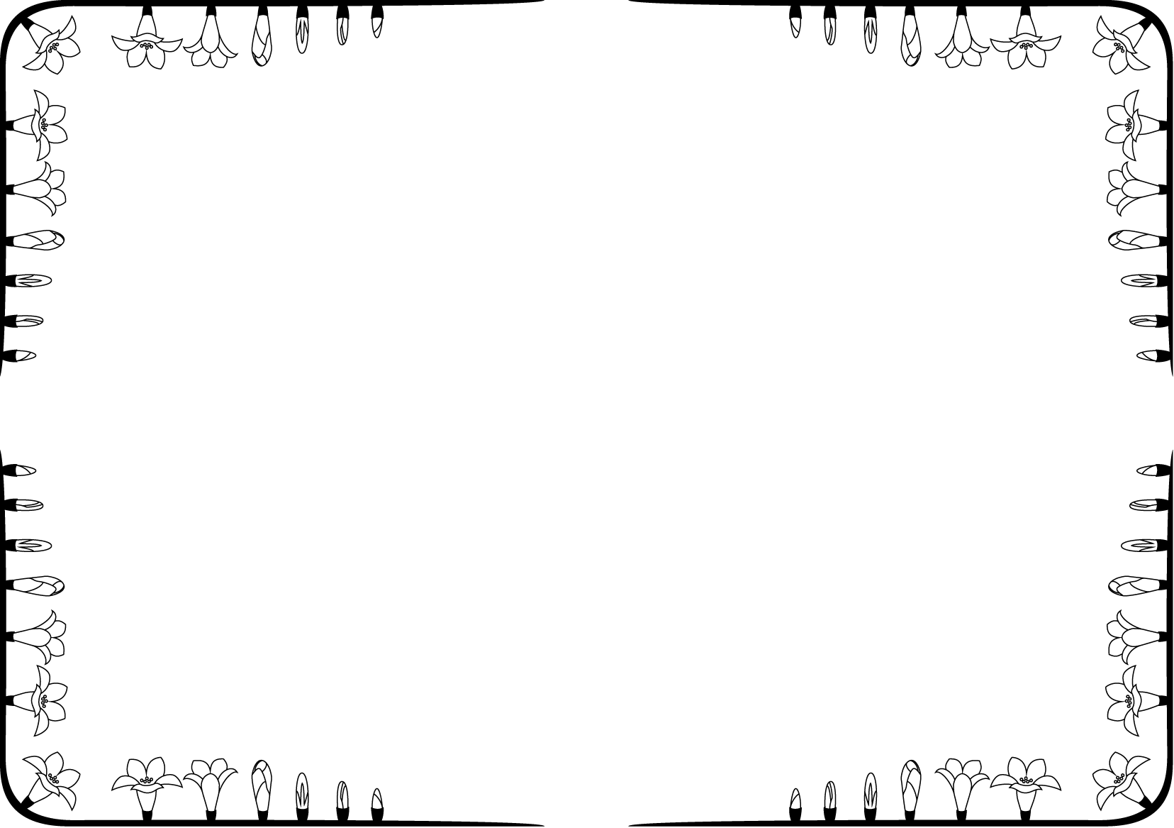 春の花の飾り枠12-フリージアイラスト