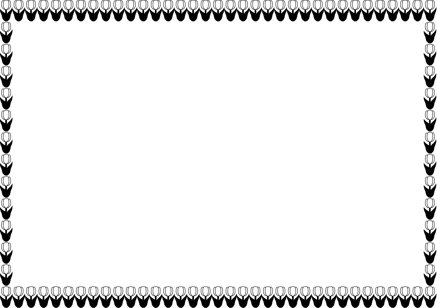 春の花の飾り枠14-チューリップイラスト