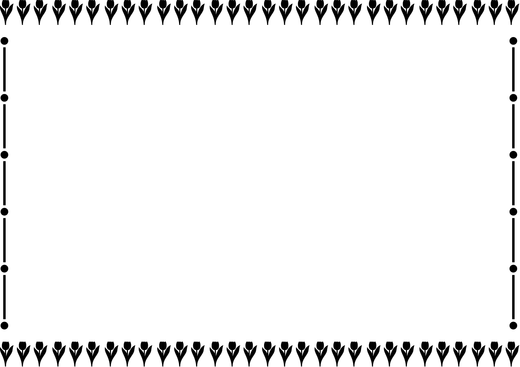 春の花の飾り枠15-チューリップイラスト