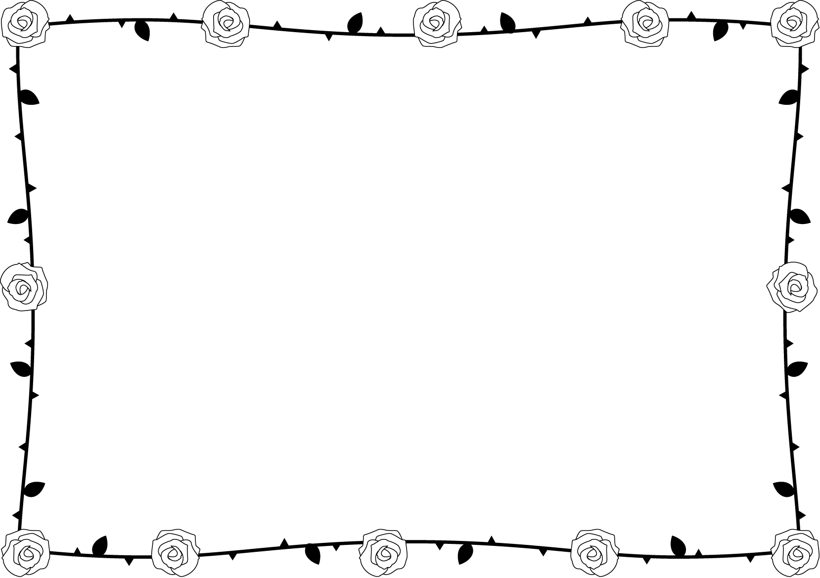 春の花の飾り枠18-バライラスト