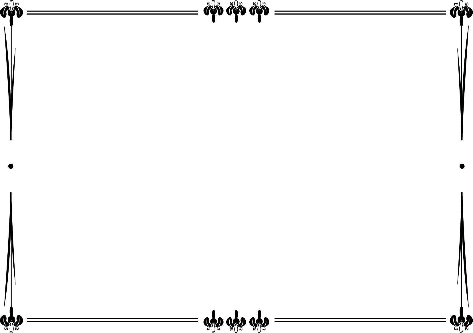 春の花の飾り枠21-カキツバタイラスト