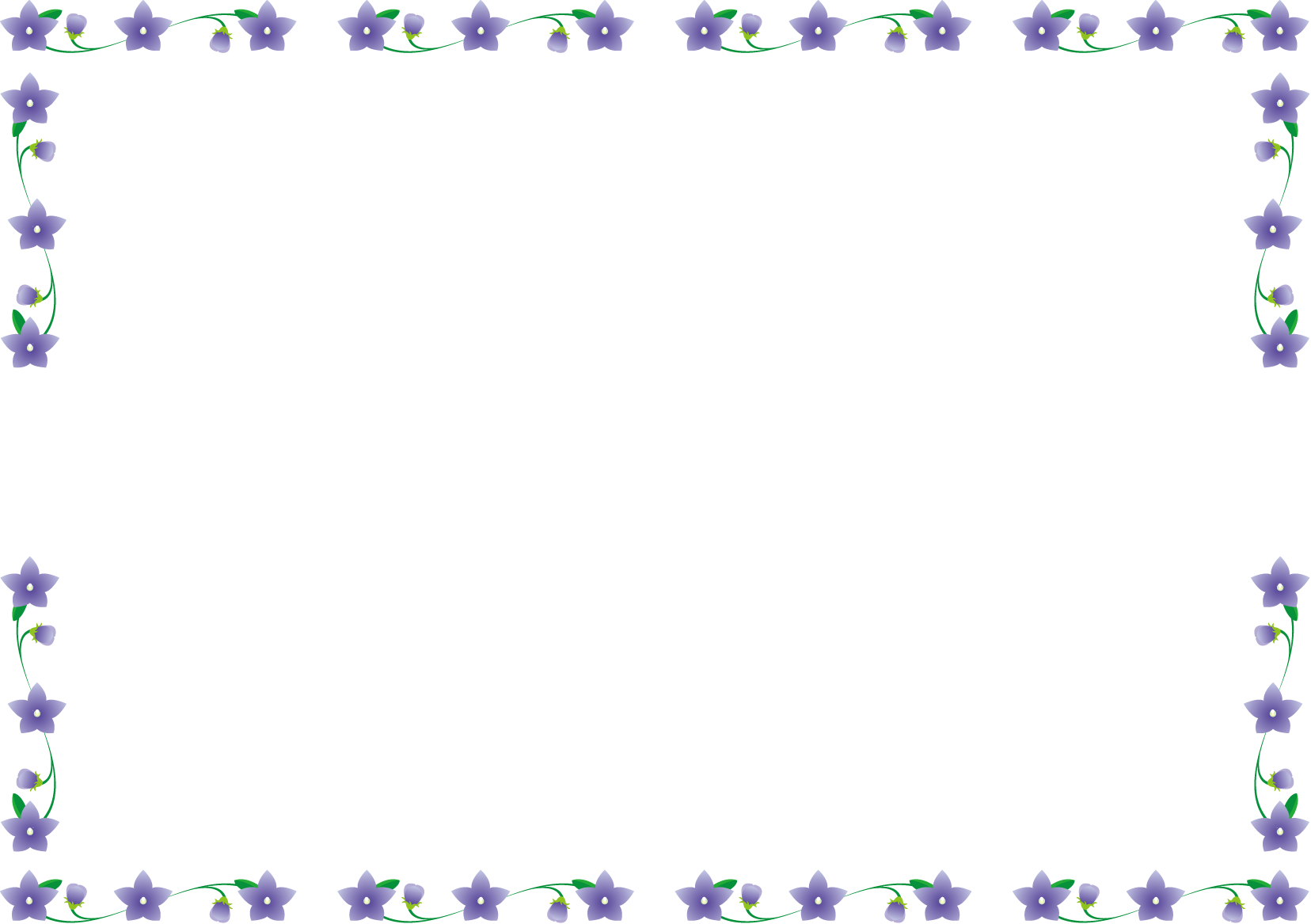 夏の花の飾り枠05-キキョウイラスト