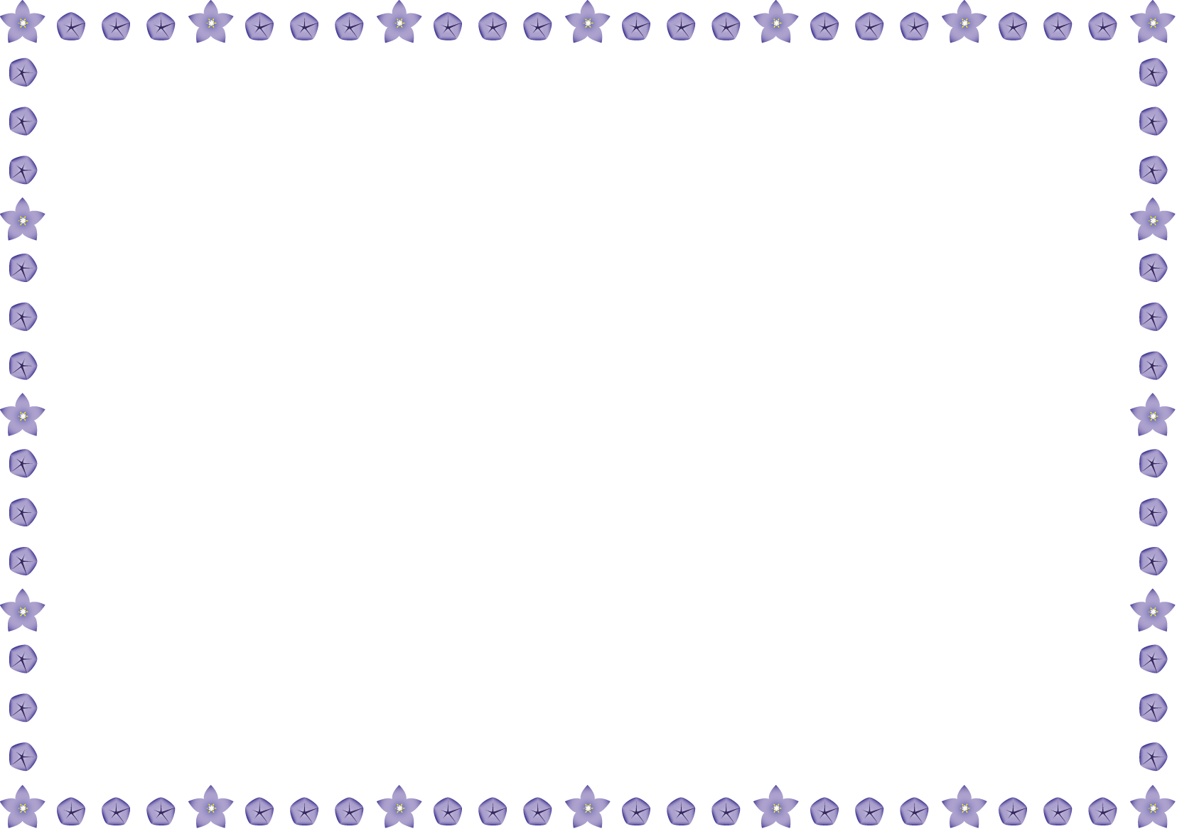 夏の花の飾り枠06-キキョウイラスト