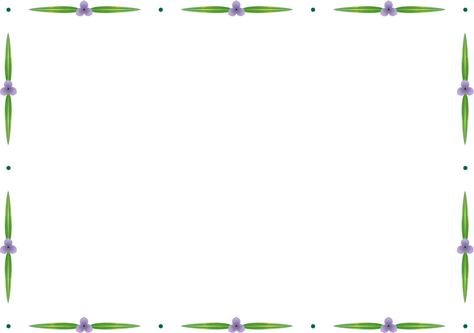 夏の花の飾り枠15-ムラサキツユクサイラスト