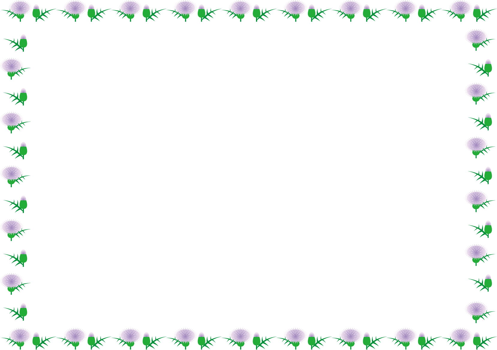 夏の花の飾り枠21-ノアザミイラスト