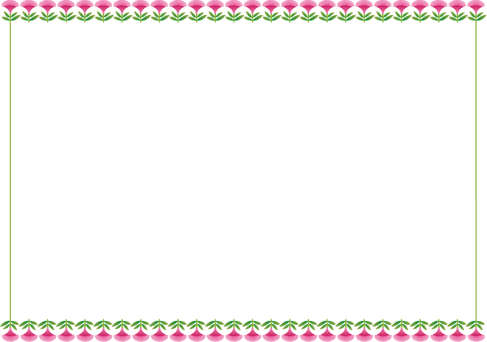 夏の花の飾り枠23-ケイトウイラスト