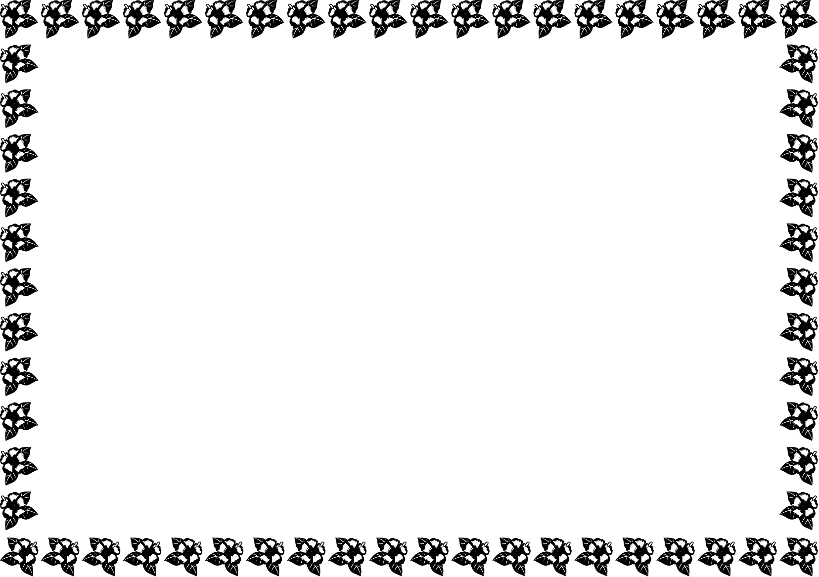 夏の花の飾り枠03-ハイビスカスイラスト