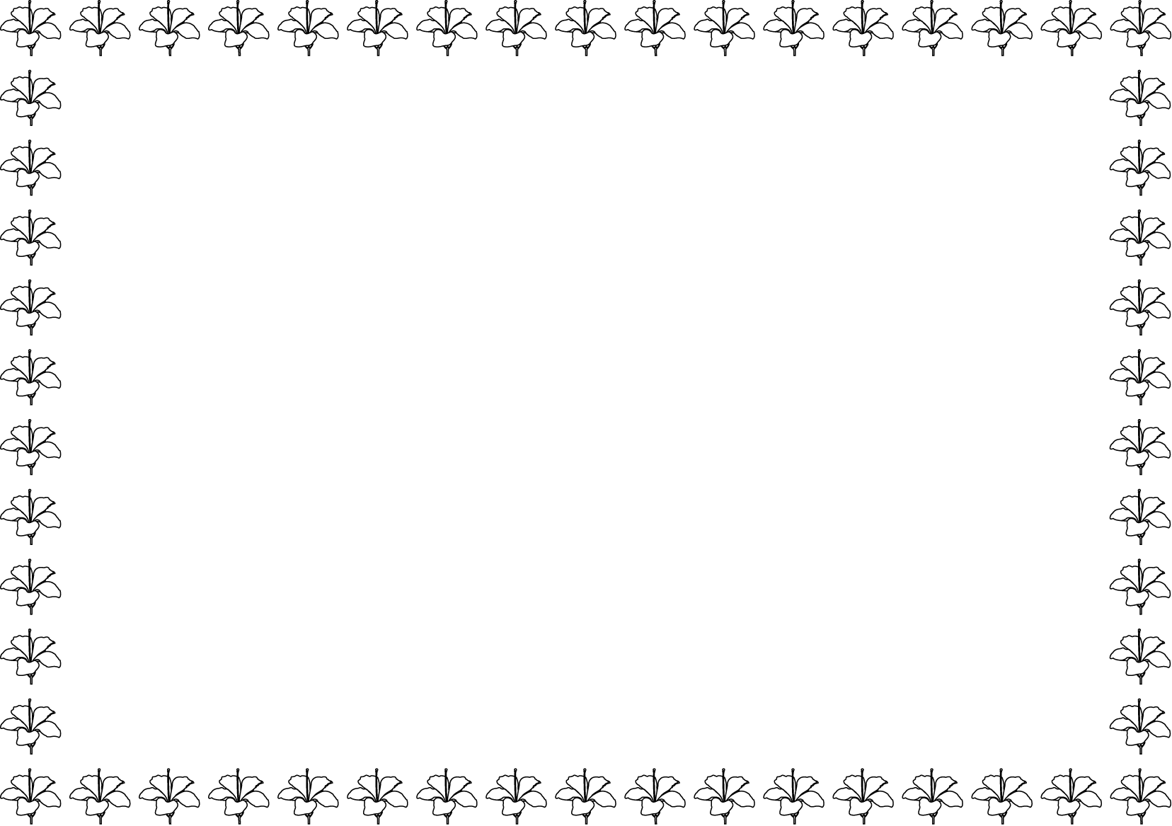 夏の花の飾り枠04-ハイビスカスイラスト