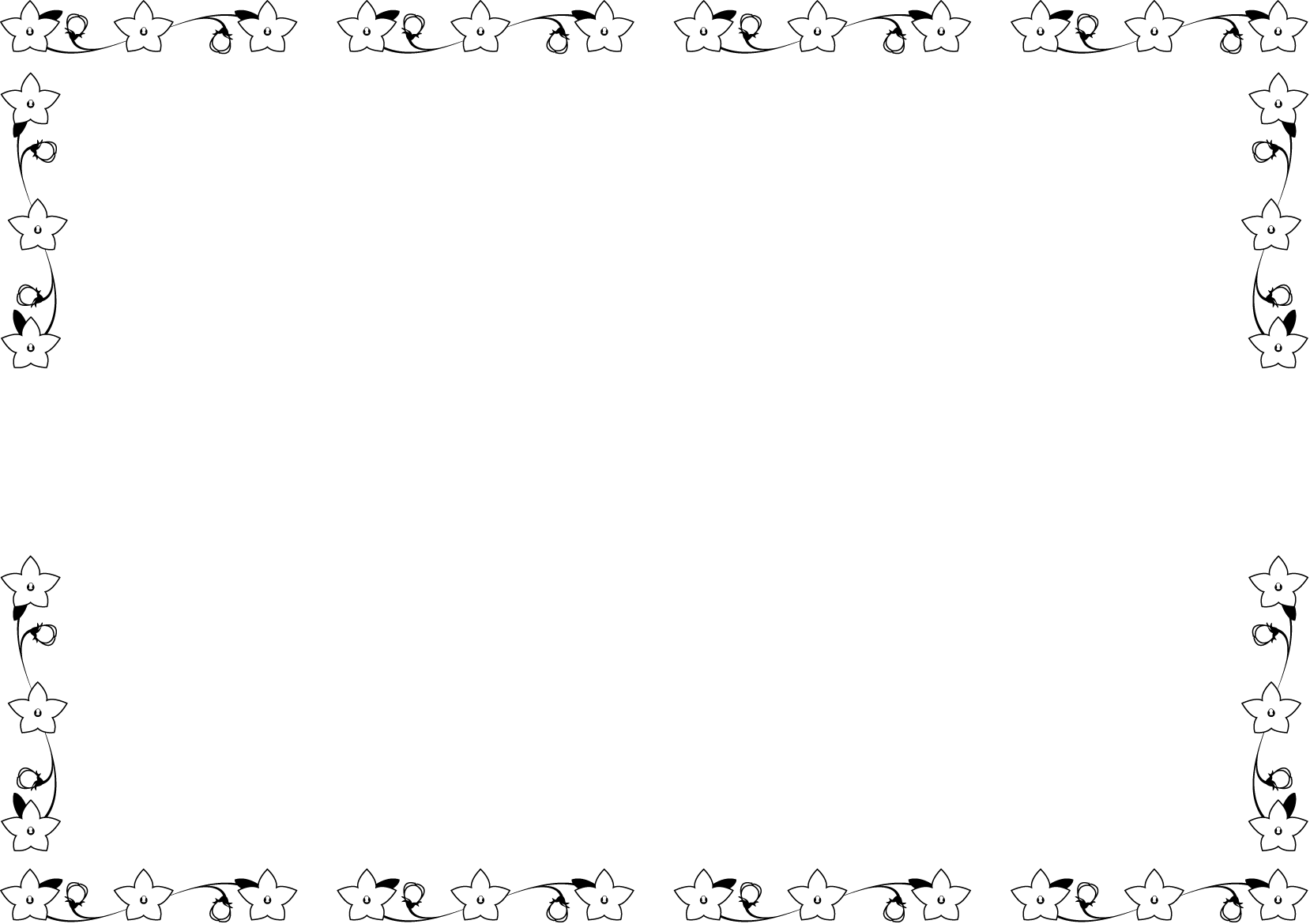 夏の花の飾り枠05-キキョウイラスト