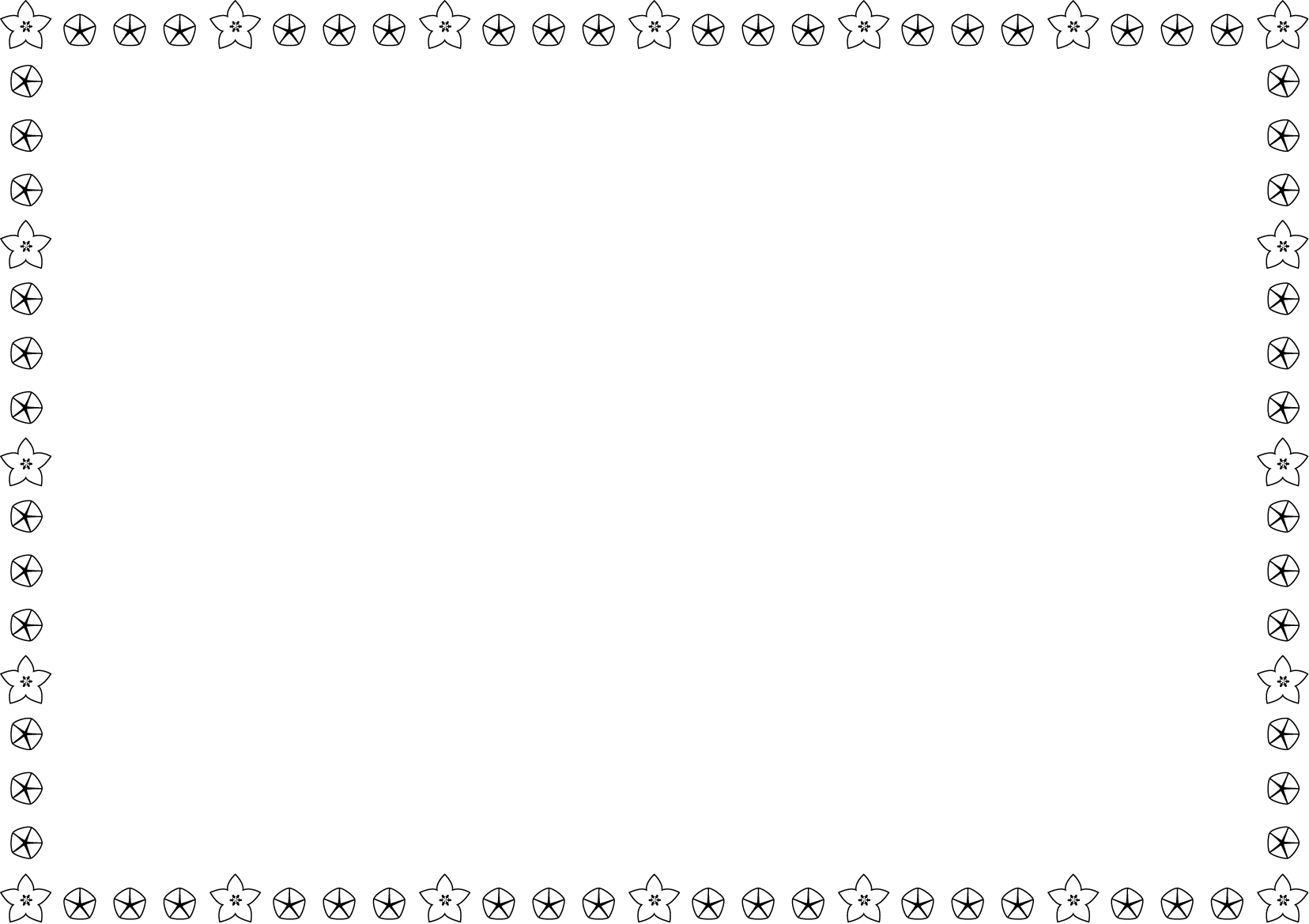 夏の花の飾り枠06-キキョウイラスト