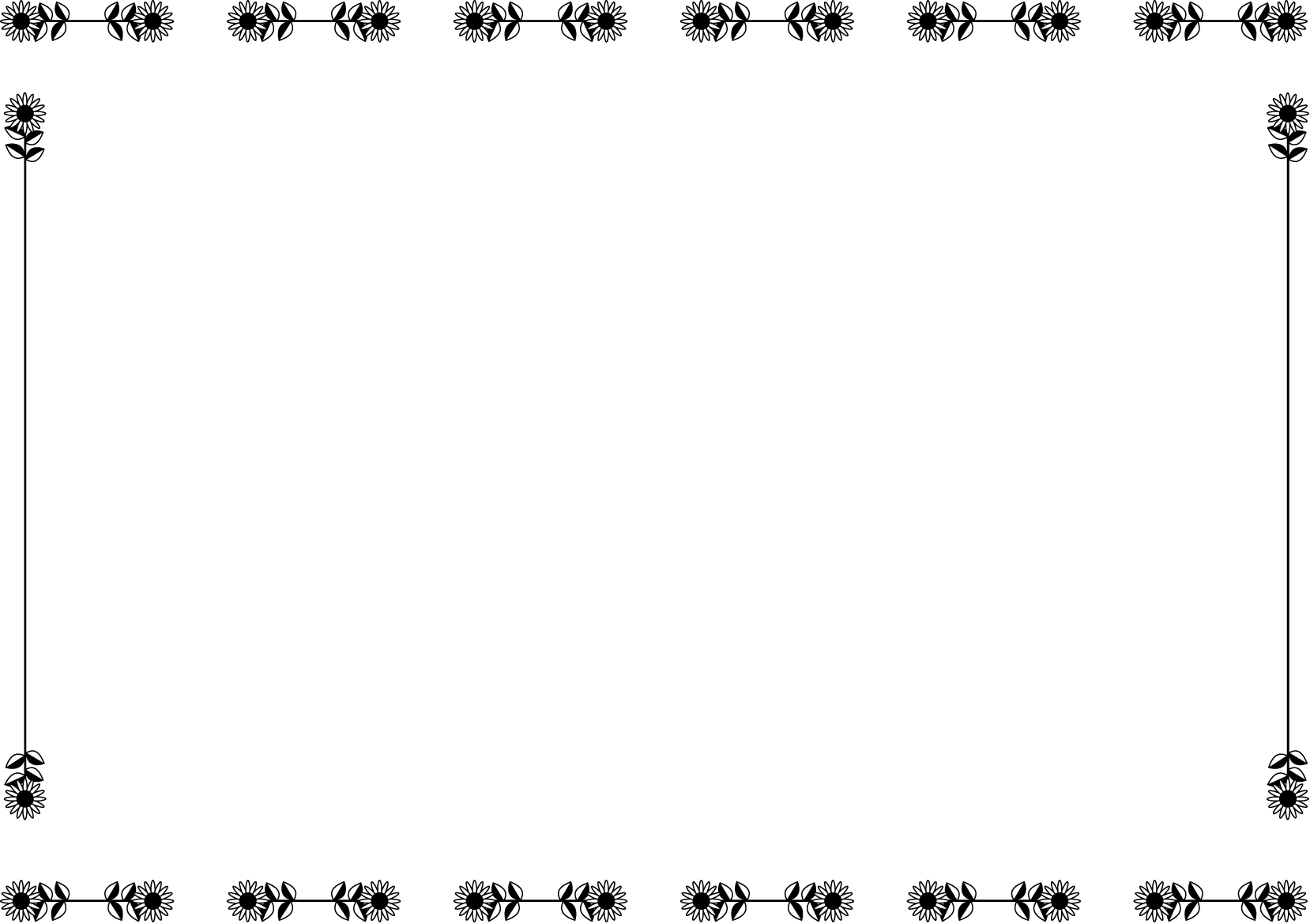 夏の花の飾り枠09-ひまわりイラスト