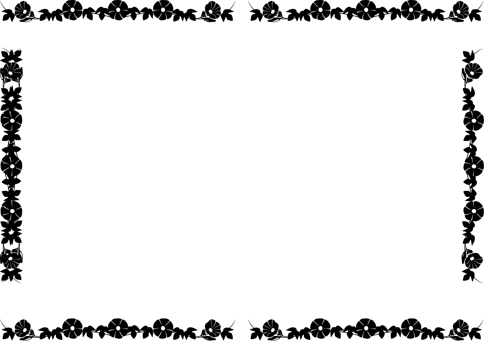 夏の花の飾り枠12-アサガオイラスト