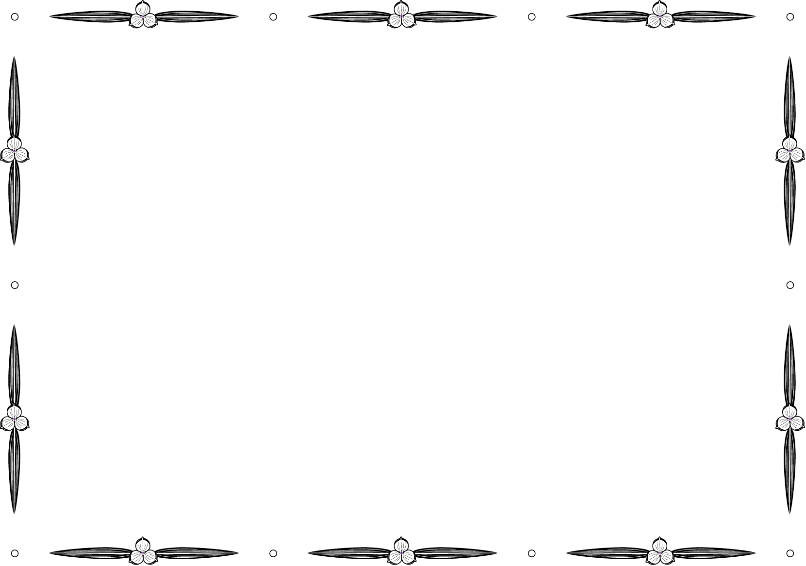 夏の花の飾り枠15-ムラサキツユクサイラスト