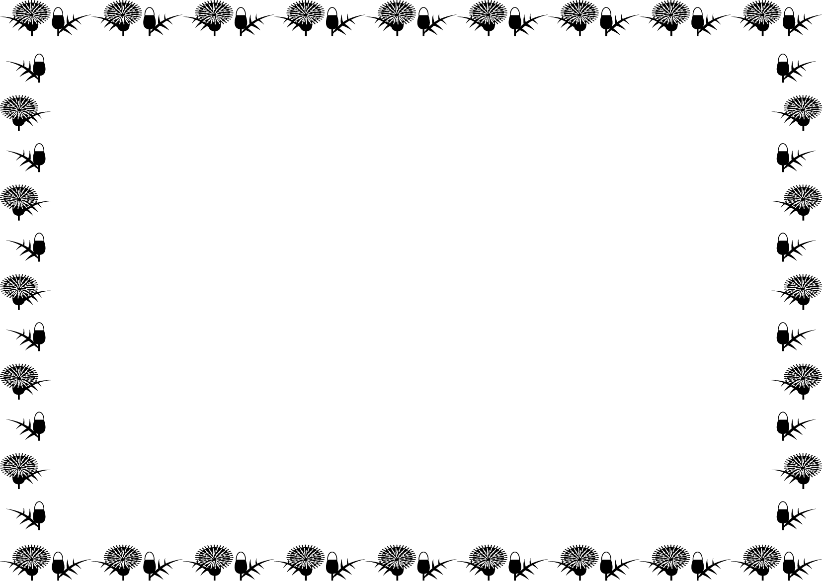 夏の花の飾り枠21-ノアザミイラスト