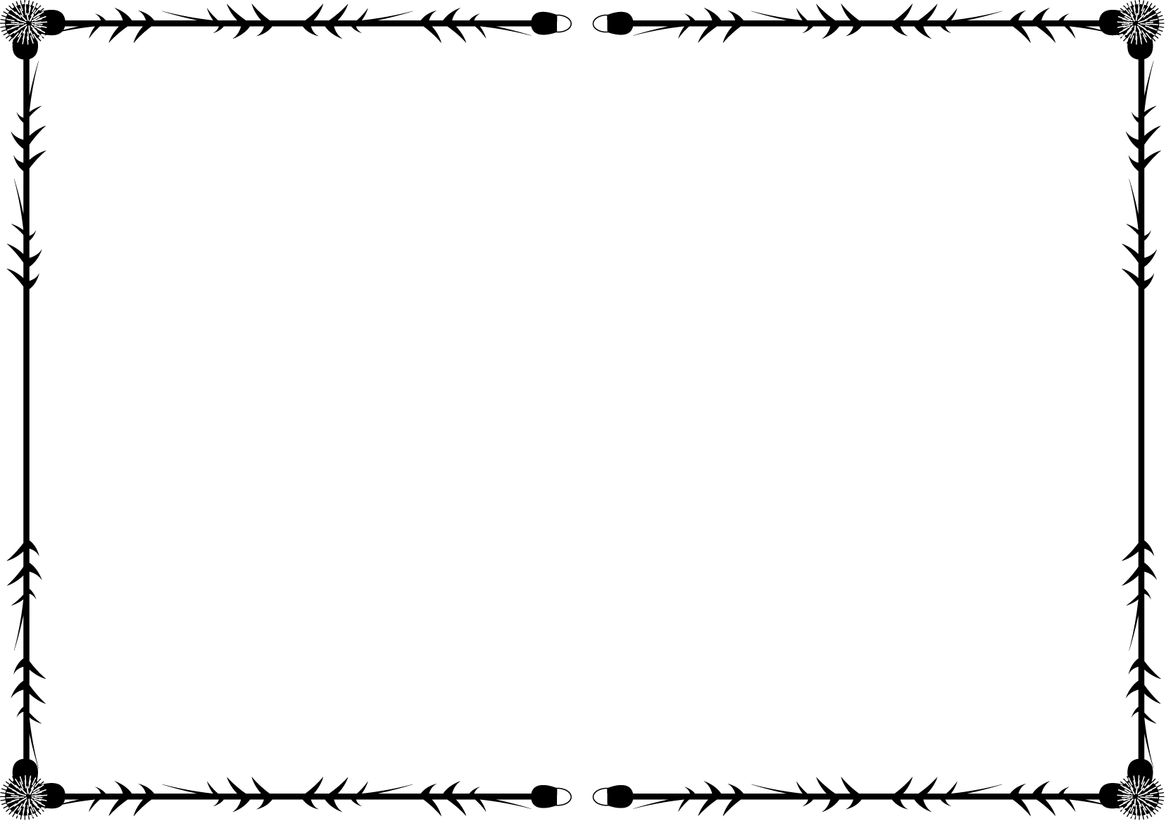 夏の花の飾り枠22-ノアザミイラスト