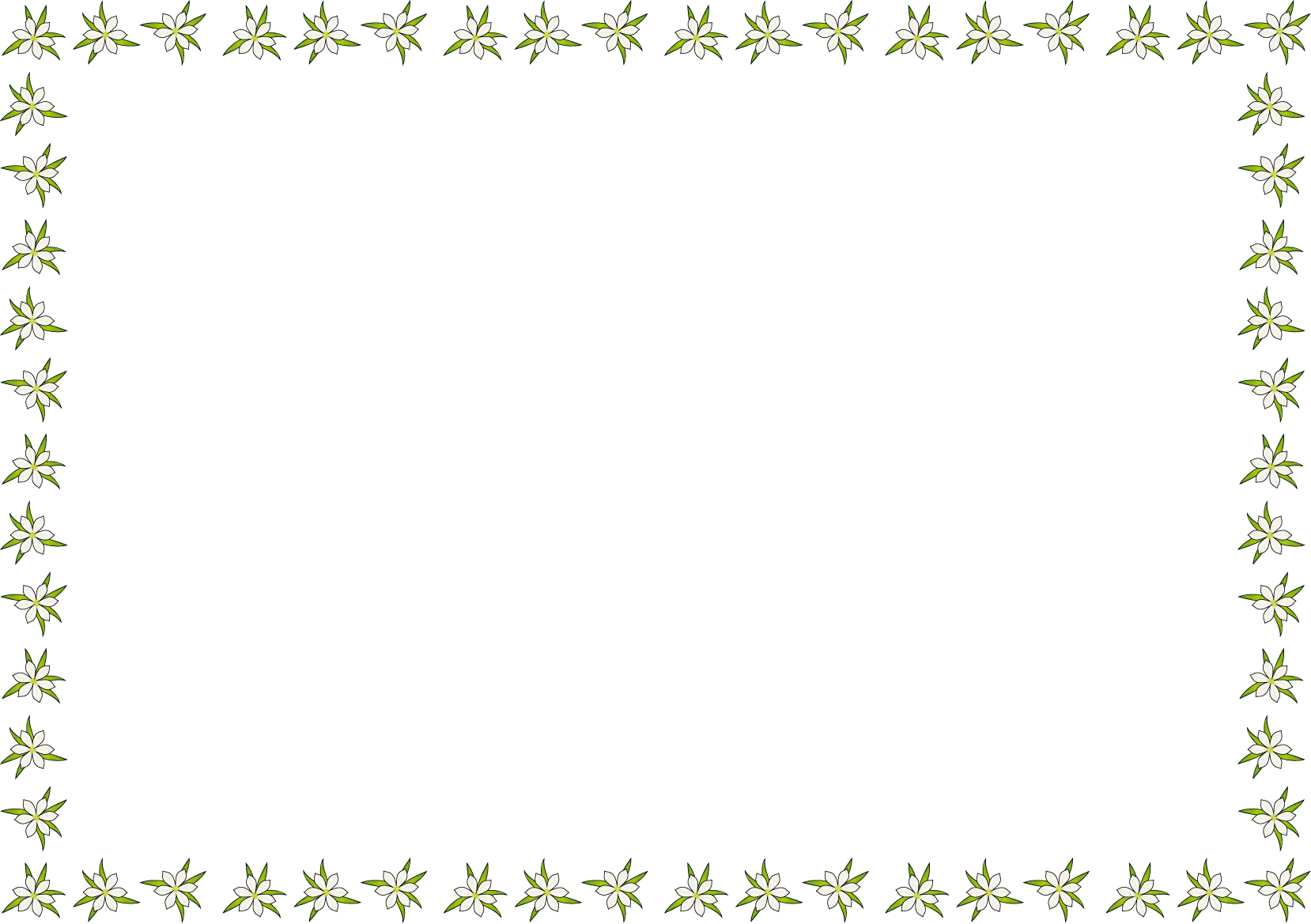 秋冬の花の飾り枠04-たますだれイラスト