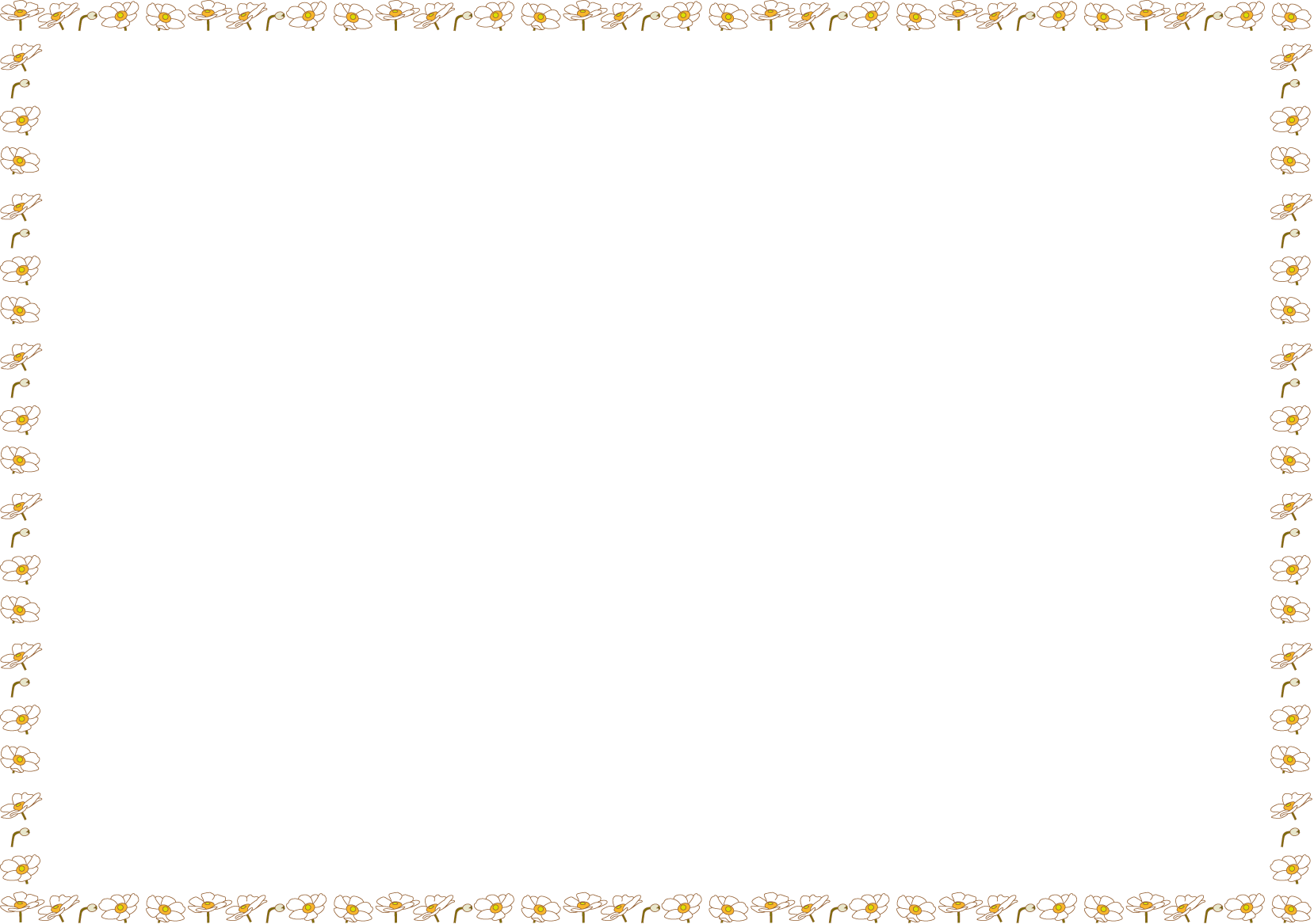 秋冬の花の飾り枠14-シュウメイギクイラスト