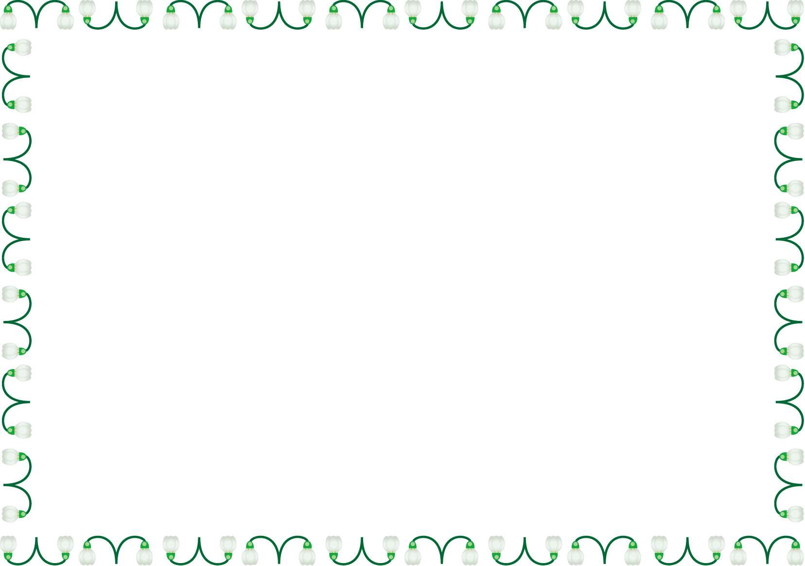 秋冬の花の飾り枠18-スノードロップイラスト