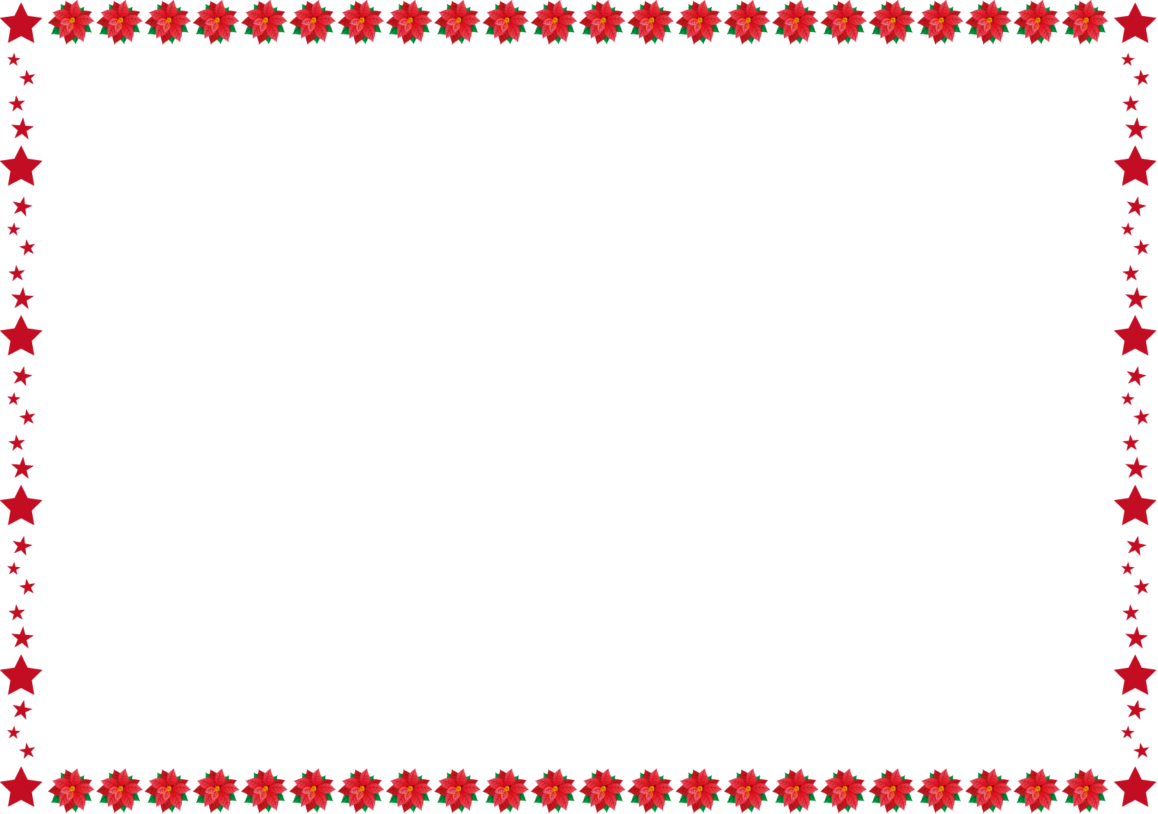 秋冬の花の飾り枠20-ポインセチアイラスト