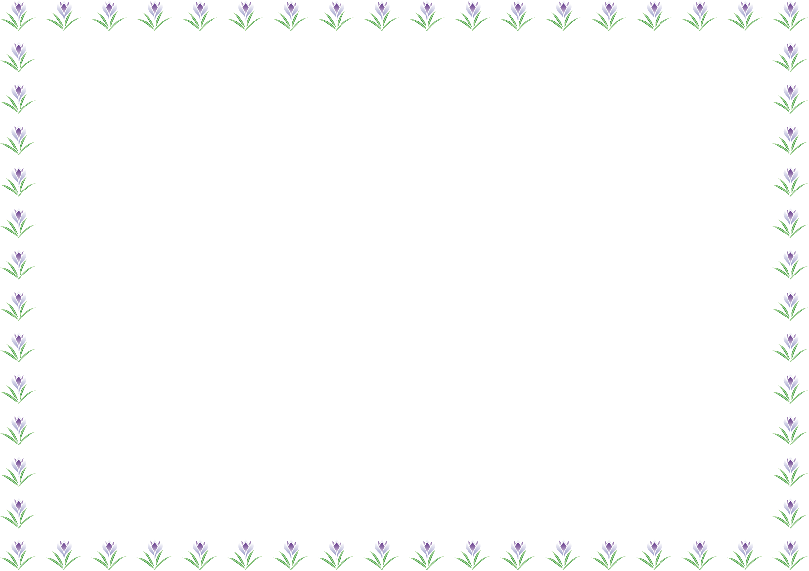 秋冬の花の飾り枠24-クロッカスイラスト