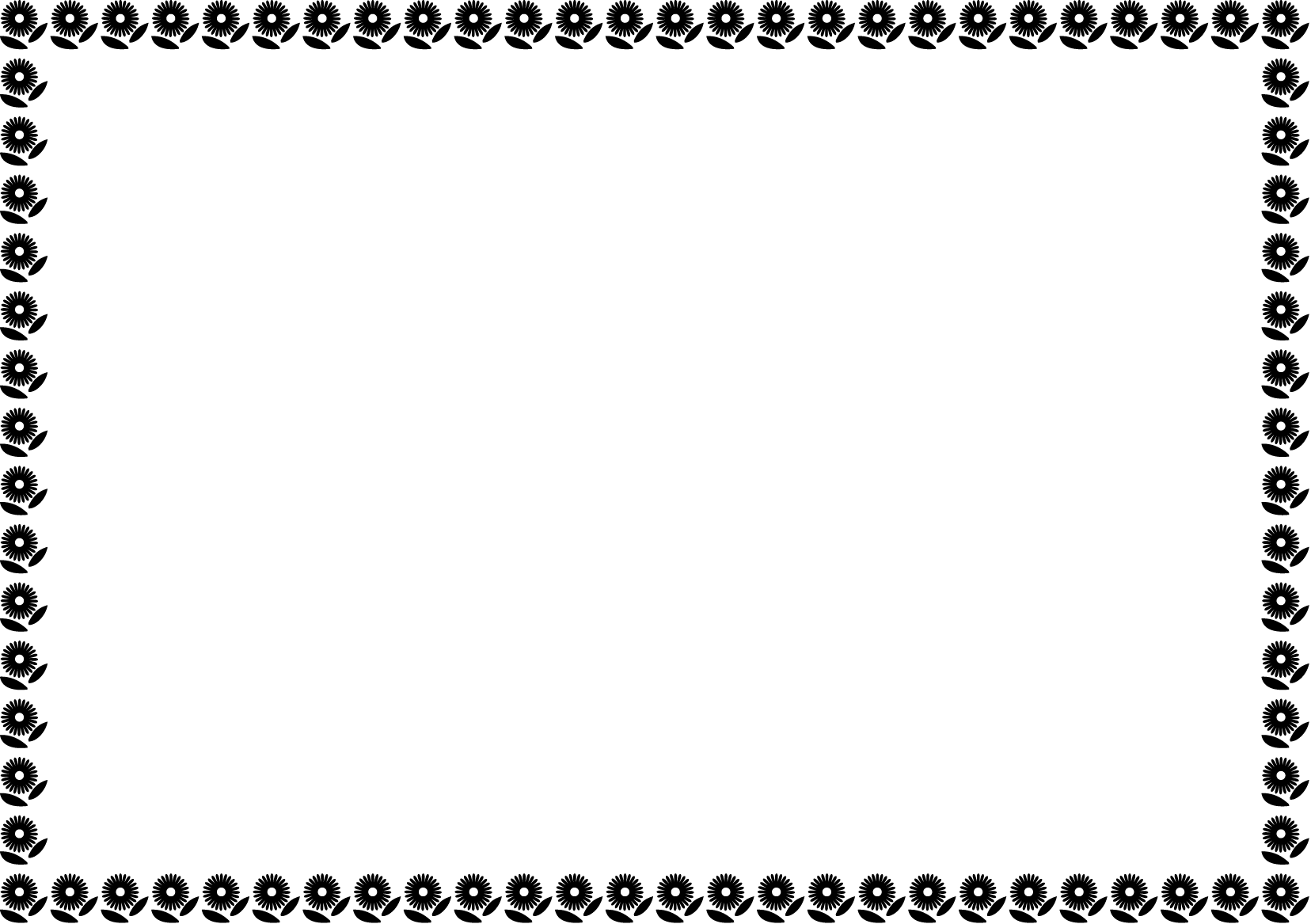 秋冬の花の飾り枠11-ユウゼンギクイラスト