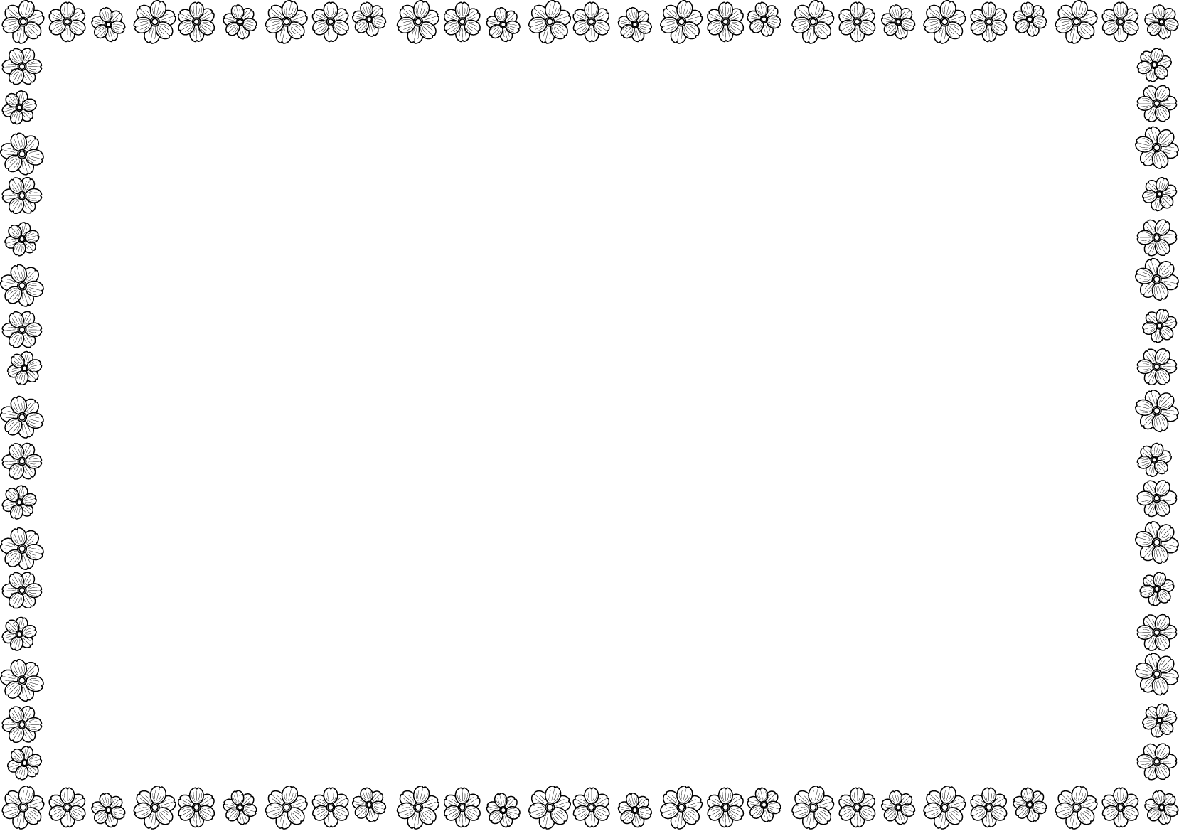 秋冬の花の飾り枠13-シュウメイギクイラスト