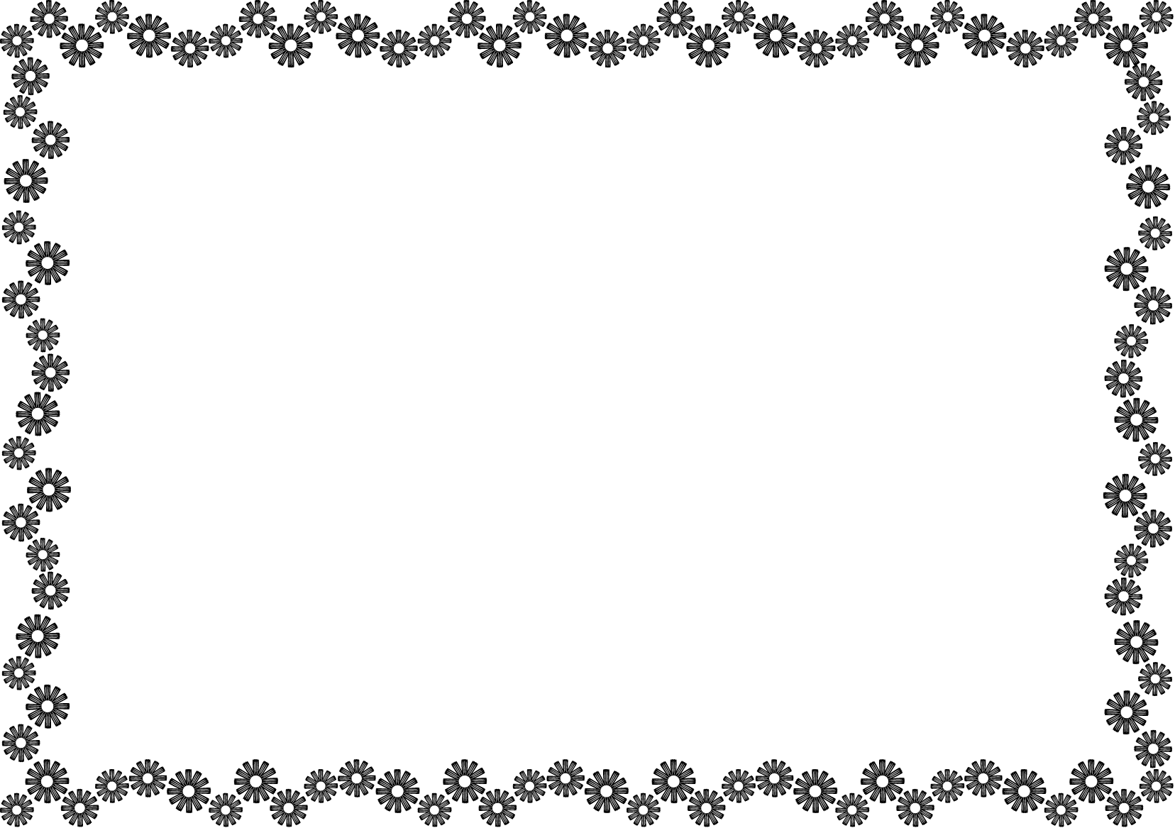 秋冬の花の飾り枠15-コスモスイラスト