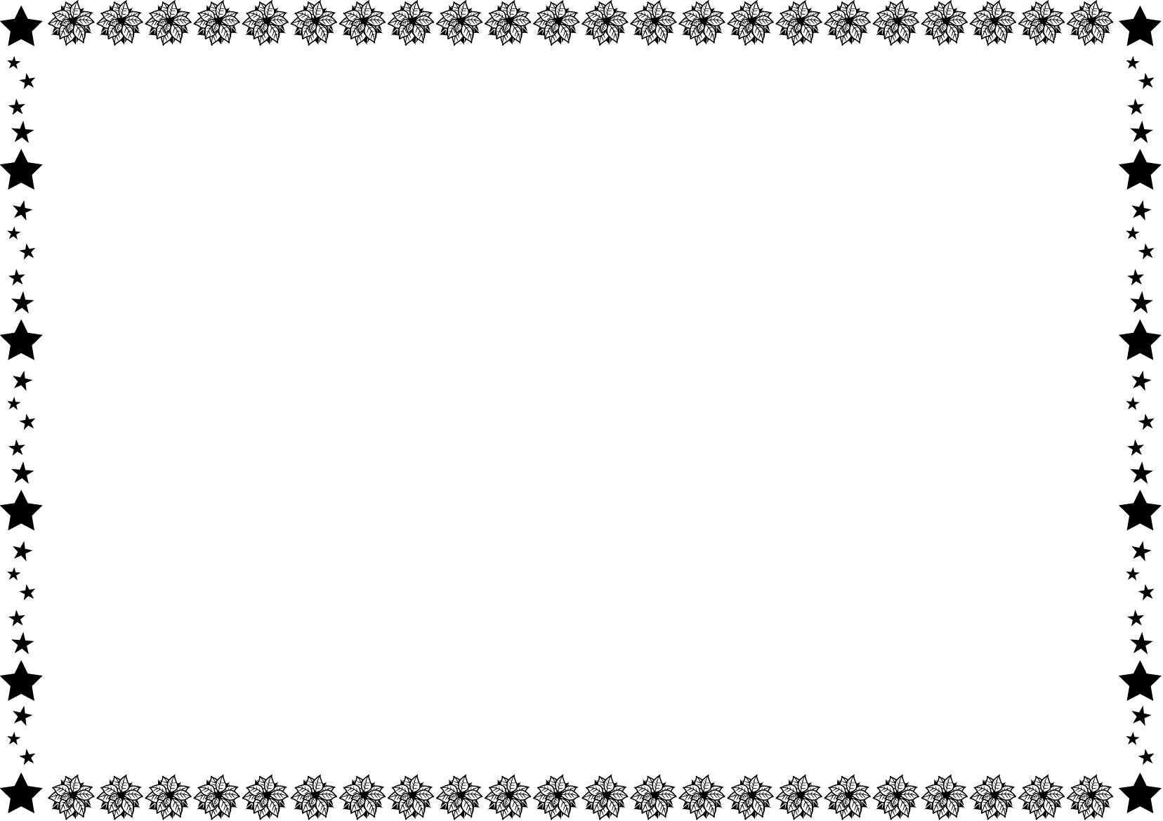 秋冬の花の飾り枠20-ポインセチアイラスト