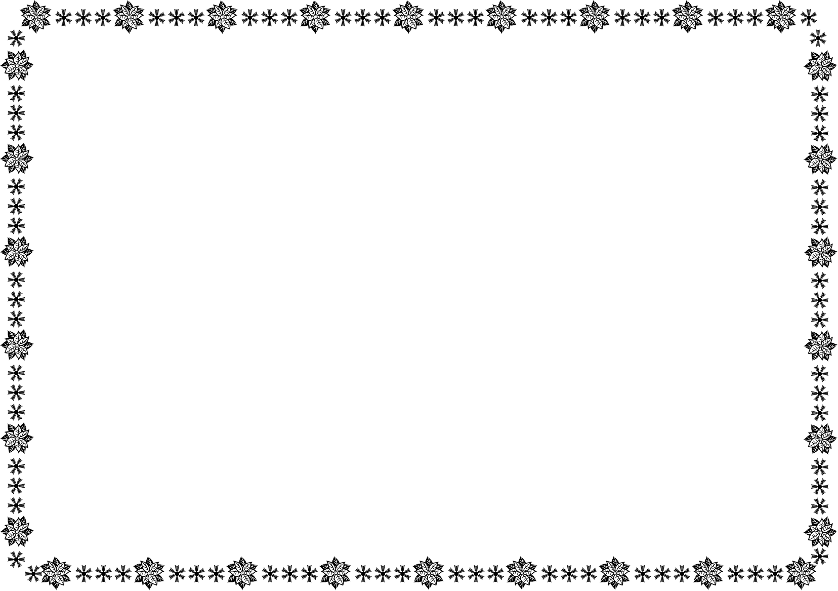 秋冬の花の飾り枠21-ポインセチアイラスト