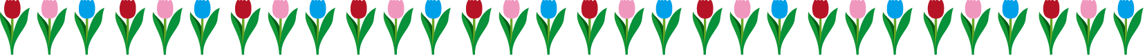 春の花の飾り罫15-チューリップイラスト