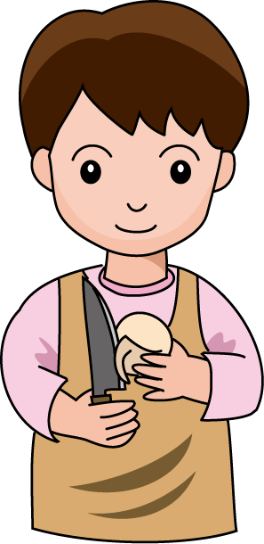 調理08-皮をむく イラスト