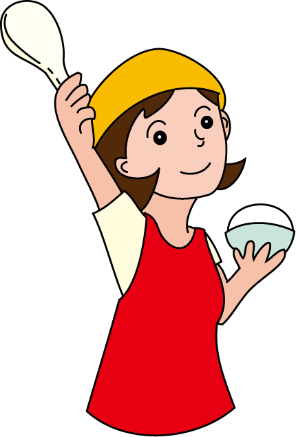 調理09-ご飯を盛る イラスト