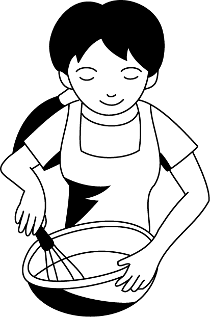 調理02-小麦粉を溶く イラスト