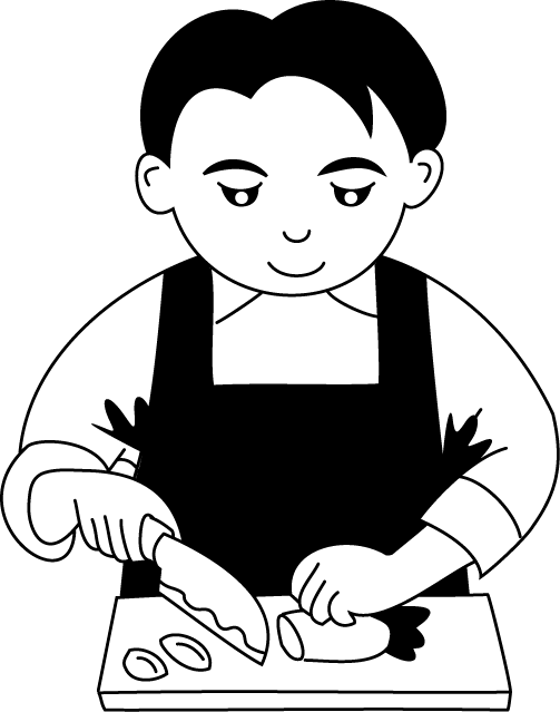 調理07-野菜を切る イラスト