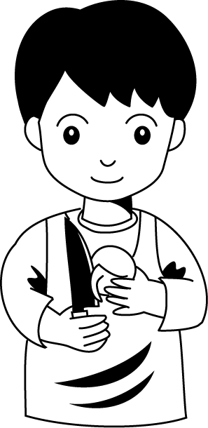 調理08-皮をむく イラスト